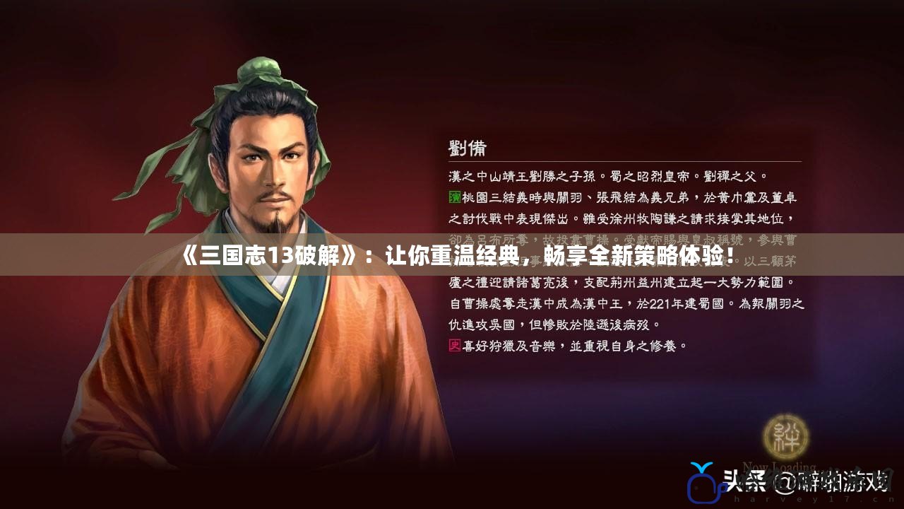 《三國(guó)志13破解》：讓你重溫經(jīng)典，暢享全新策略體驗(yàn)！