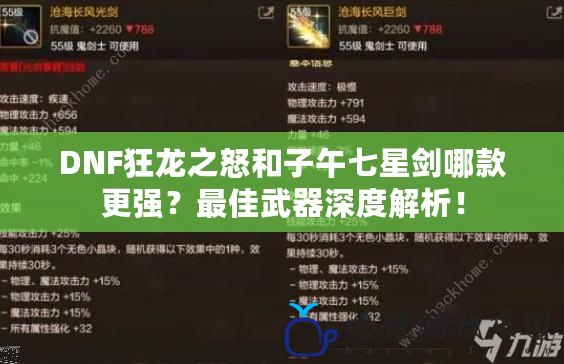 DNF狂龍之怒和子午七星劍哪款更強(qiáng)？最佳武器深度解析！