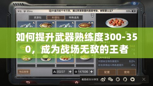 如何提升武器熟練度300-350，成為戰場無敵的王者