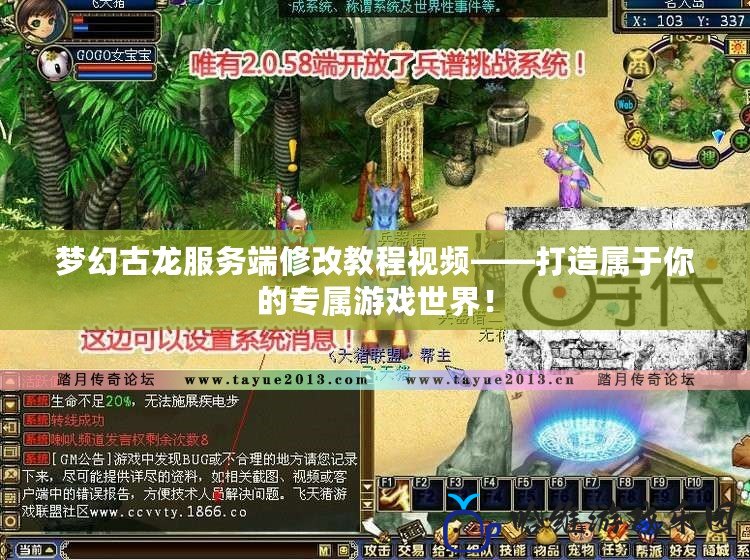 夢幻古龍服務端修改教程視頻——打造屬于你的專屬游戲世界！