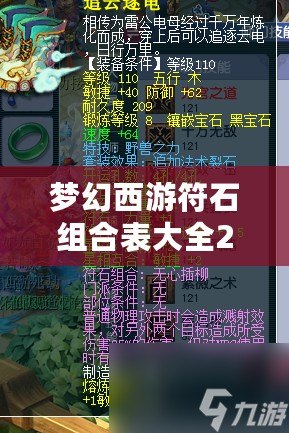 夢幻西游符石組合表大全2020：完美符石搭配，提升戰力的關鍵！