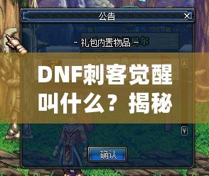 DNF刺客覺醒叫什么？揭秘刺客覺醒后的強大變化與戰斗魅力