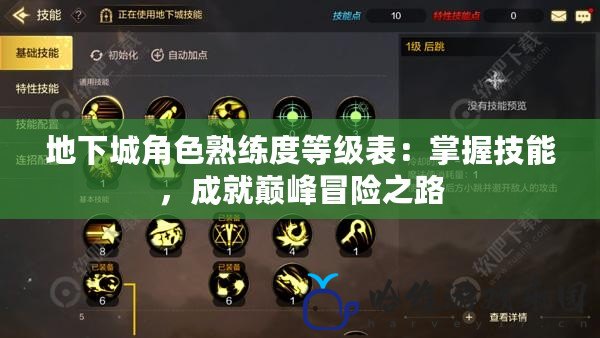 地下城角色熟練度等級表：掌握技能，成就巔峰冒險之路