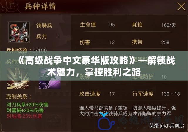《高級戰爭中文豪華版攻略》—解鎖戰術魅力，掌控勝利之路