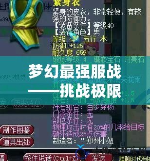 夢幻最強服戰(zhàn)——挑戰(zhàn)極限，稱霸戰(zhàn)場