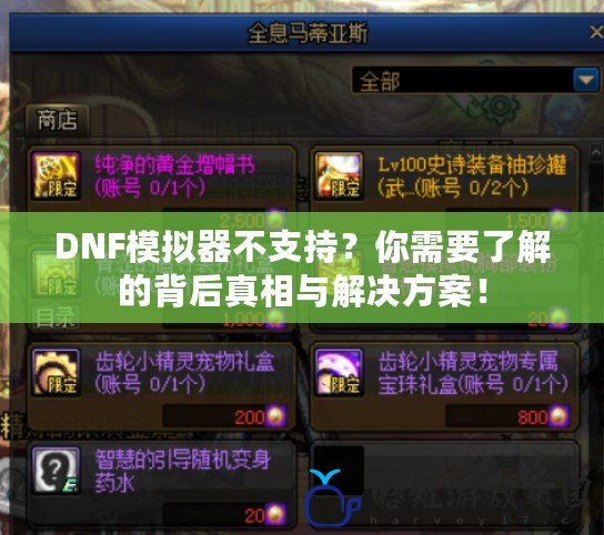 DNF模擬器不支持？你需要了解的背后真相與解決方案！