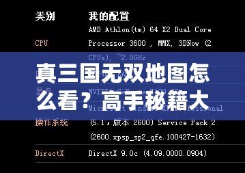 真三國無雙地圖怎么看？高手秘籍大公開！