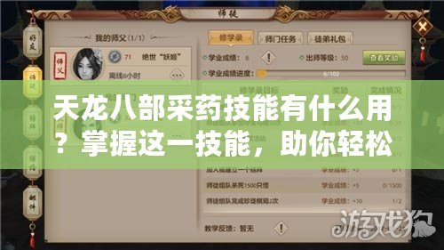 天龍八部采藥技能有什么用？掌握這一技能，助你輕松征戰江湖！