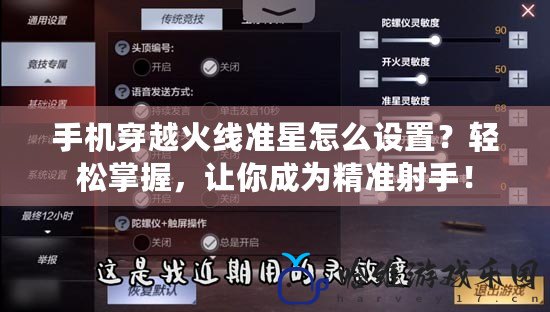 手機(jī)穿越火線準(zhǔn)星怎么設(shè)置？輕松掌握，讓你成為精準(zhǔn)射手！