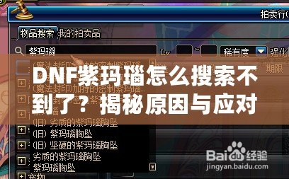 DNF紫瑪瑙怎么搜索不到了？揭秘原因與應(yīng)對(duì)方法！