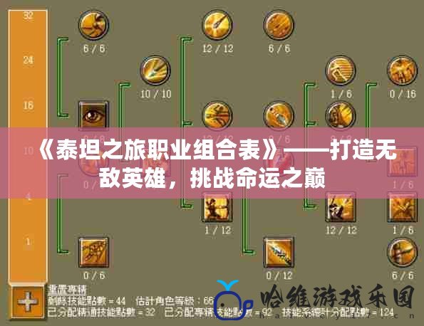 《泰坦之旅職業(yè)組合表》——打造無敵英雄，挑戰(zhàn)命運(yùn)之巔